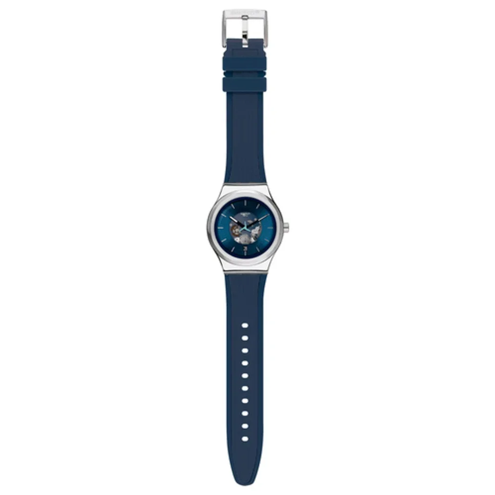 Swatch Irony Blurang Automatic Skeleton Quartz Watch Sistem51 Model YIS430 New